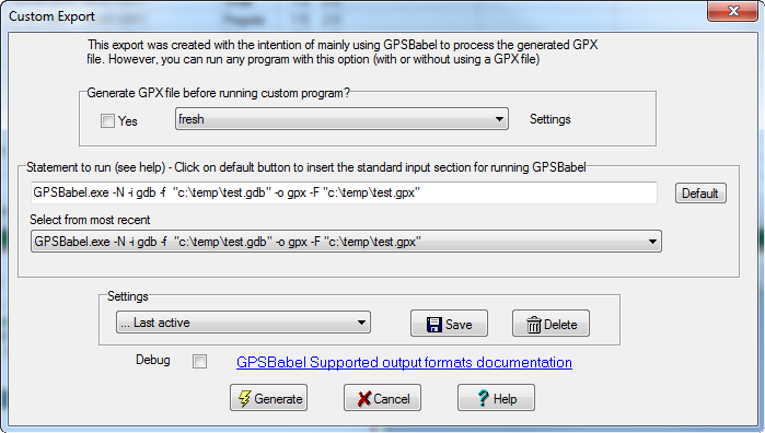 gpsbabel output to gpx